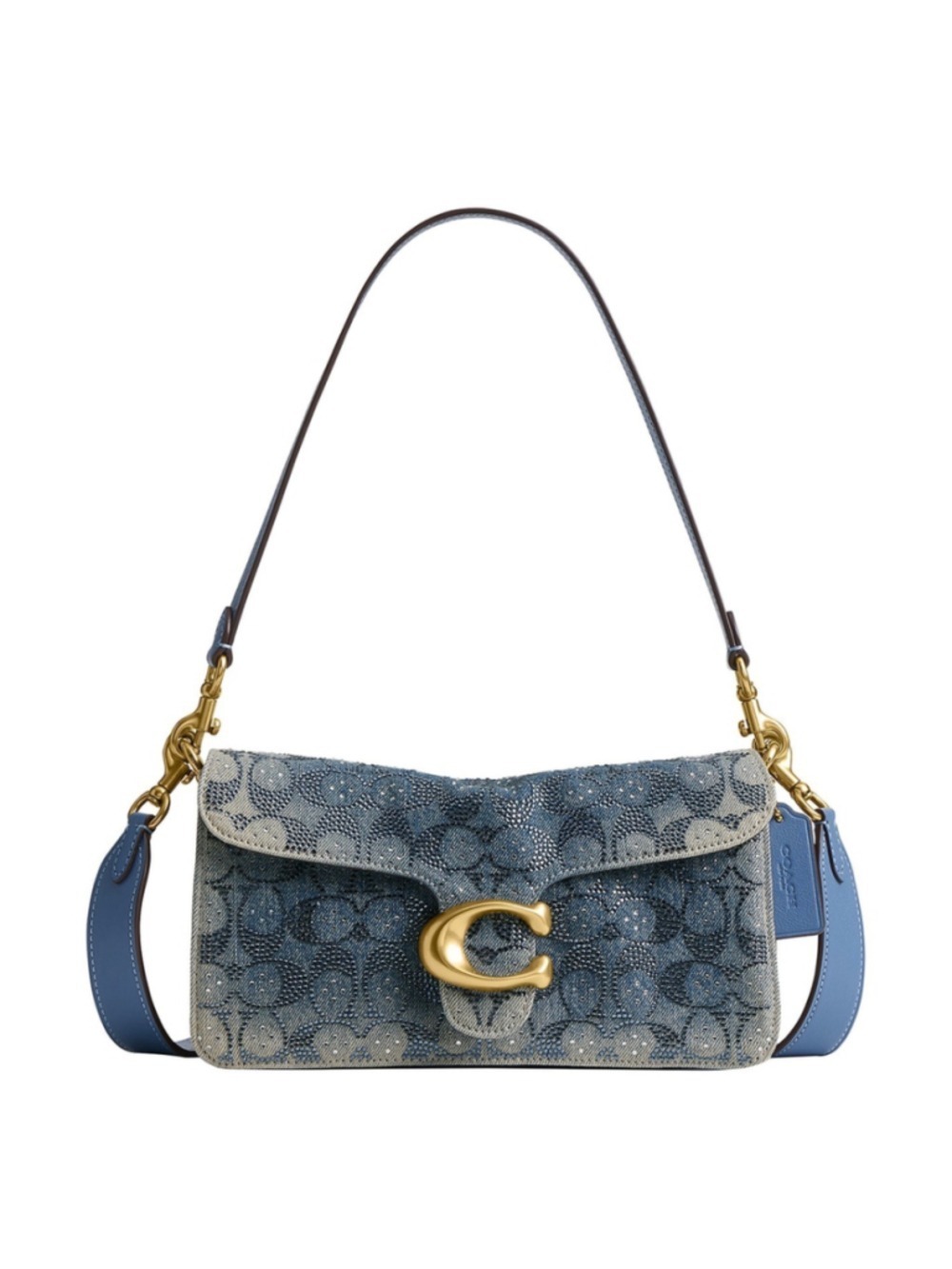 NEW Coach 26 Blue Denim Crystal Signature Tabby Shoulder & Crossbody Bag CDZ3